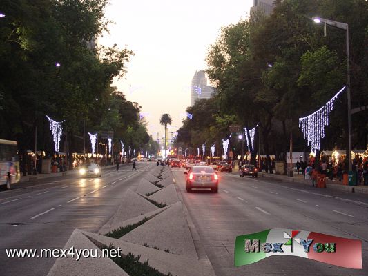 La Navidad en MÃ©xico / Christmas in Mexico  (04-08)
A lo largo del Paseo de la Reforma se han colocado iluminaciones para que los paseantes y los conductores aprecien la belleza de esta avenida en la temporada navideÃ±a.
Keywords: navidad christmas piÃ±ata piÃ±atas mexico  